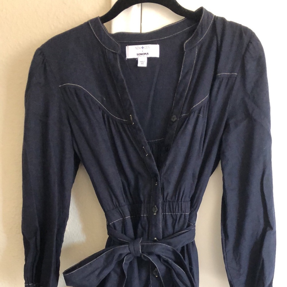 Long sleeved denim dress